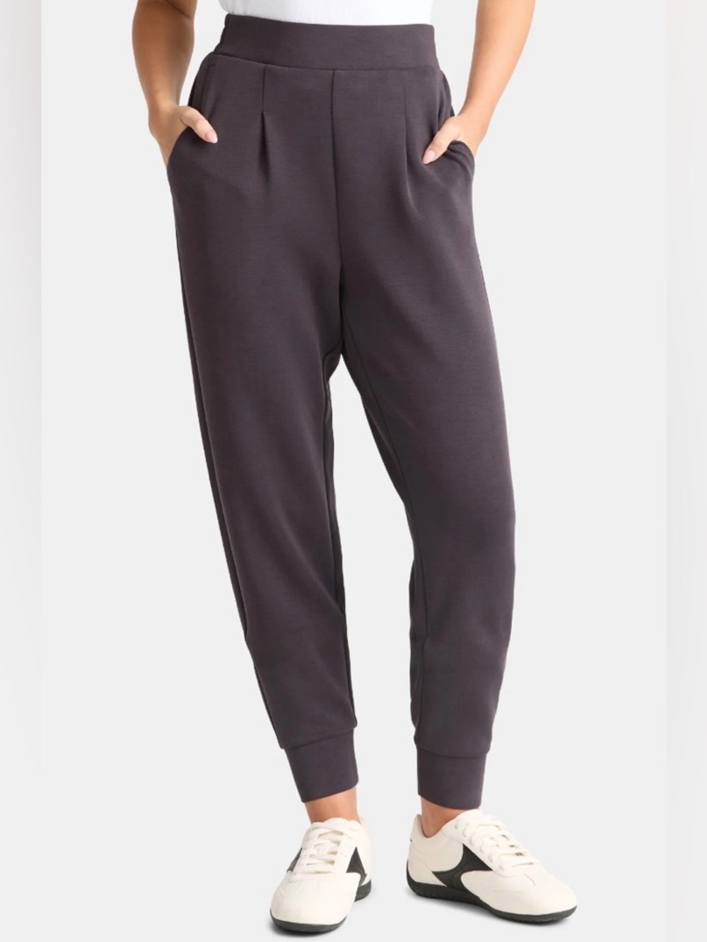 *2 Pack* Avia ScubaKnit Pleat Relaxed Fit Jogger Pants NWT - Sandwashed Black